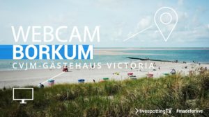 Webcam von der Nordseeinsel Borkum mit Blick auf die Seehundbank, Sandstrand und Dünenlandschaft